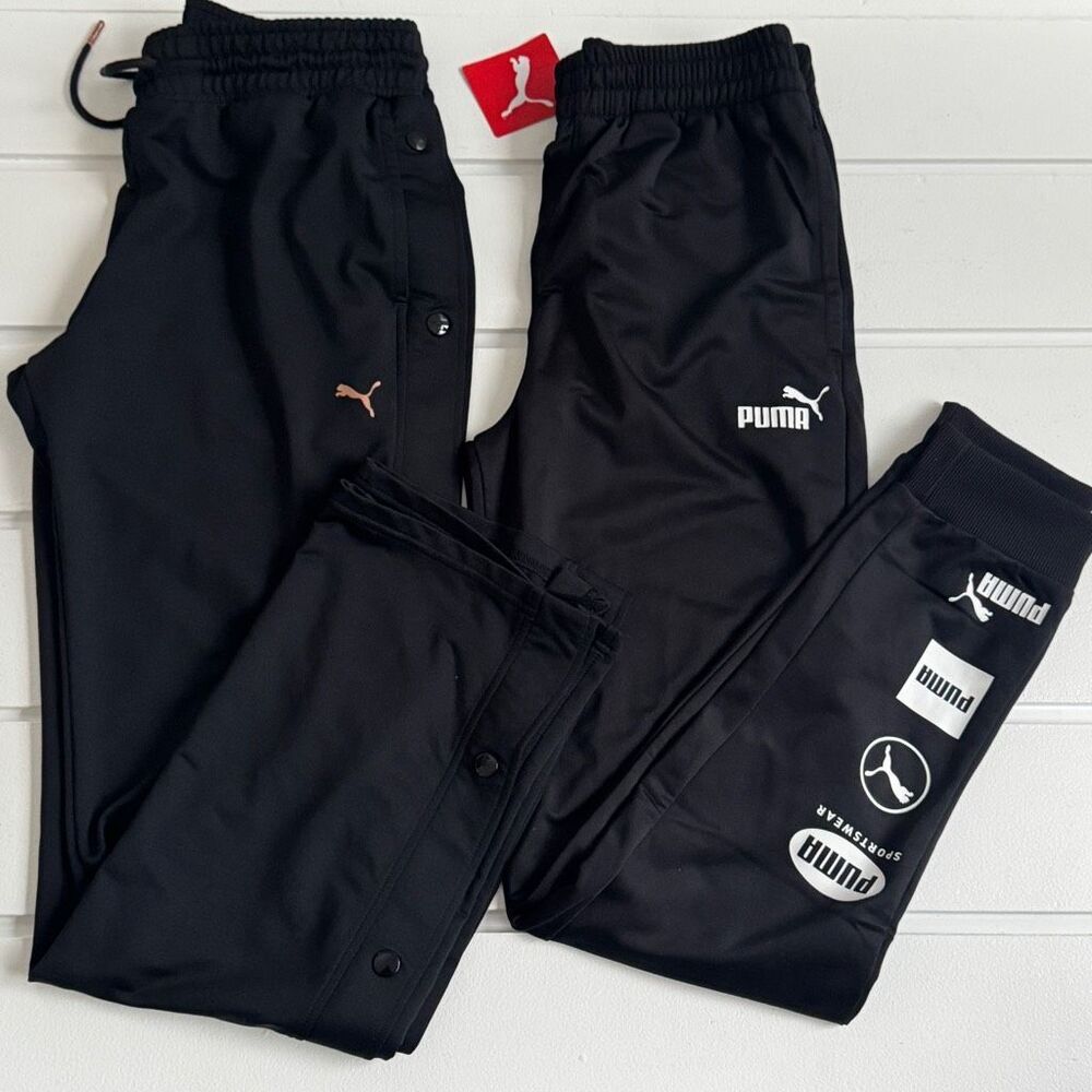 Puma Joggers Vintage Dry Cell Snap Tear Away & Tricot Pant Boys XL & Men's Small